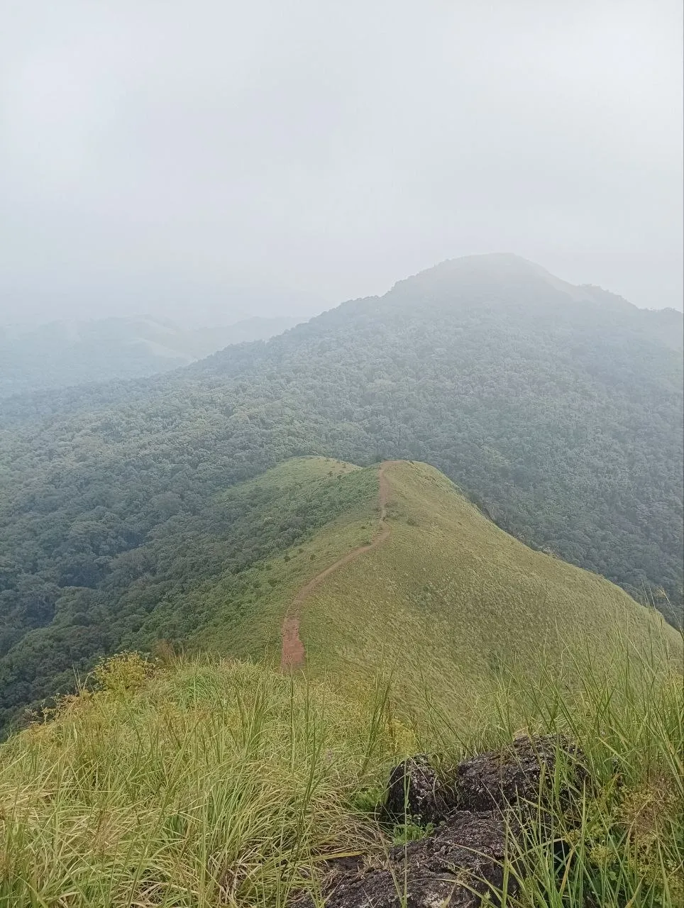Look back from rocks