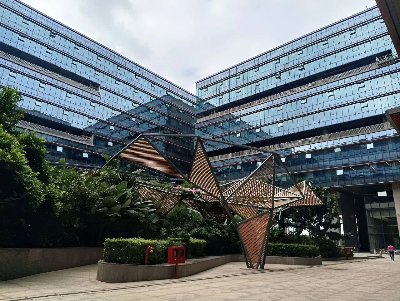 Beautiful buildings and structures in a tech park